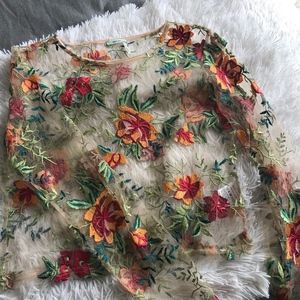 See through flower shirt urban outfitters size m